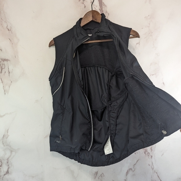 Nike Vest Womens Medium Black Jacket Windbreaker Vtg 90s Y2K Cycling Golf Zip In - Picture 7 of 16